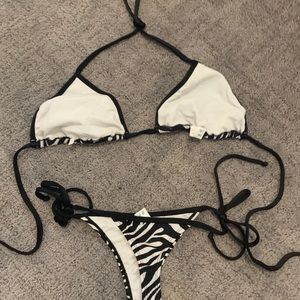 Zebra print Brazilian style bikini. New with tags.